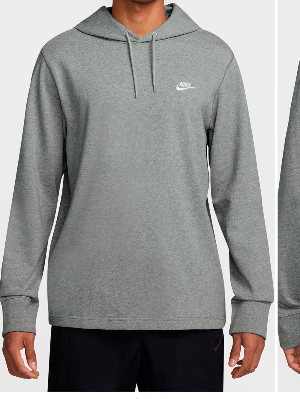 Nike Men’s Light Gray Pullover Hoodie with Swoosh